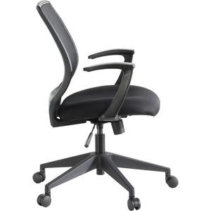 Lorell Executive Mid-back Work Chair - Black Seat - 5-star Base - Black - 1 Each