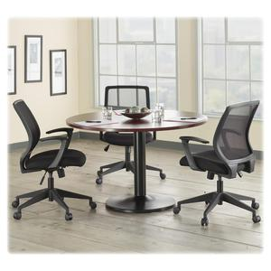 Lorell Executive Mid-back Work Chair - Black Seat - 5-star Base - Black - 1 Each