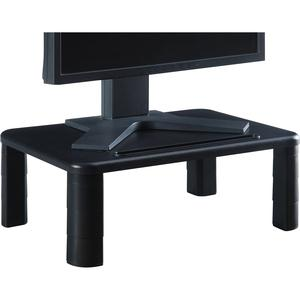 Lorell Adjustable Monitor Riser - 4" Height x 19.8" Width - Desktop - Black