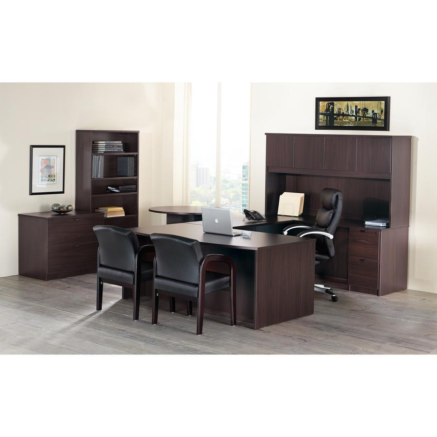 Lorell Prominence 2.0 Espresso Laminate Box/Box/File Left-Pedestal Desk - 3-Drawer - 1" Top, 66" x 30"29" - 3 x File, Box Drawer(s) - Single Pedestal on Left Side - Band Edge - Material: Particleboard