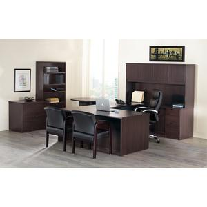 Lorell Prominence 2.0 Espresso Laminate Box/Box/File Left-Pedestal Desk - 3-Drawer - 1" Top, 60" x 30"29" - 3 x File, Box Drawer(s) - Single Pedestal on Left Side - Band Edge - Material: Particleboard