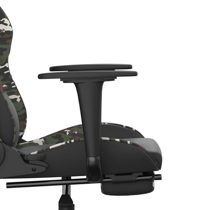 vidaXL Gaming Chair with Footrest Black and Camouflage Faux Leather