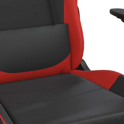 vidaXL Gaming Chair with Footrest Black and Red Faux Leather