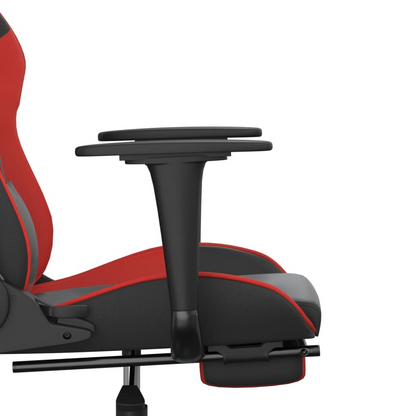 vidaXL Gaming Chair with Footrest Black and Red Faux Leather