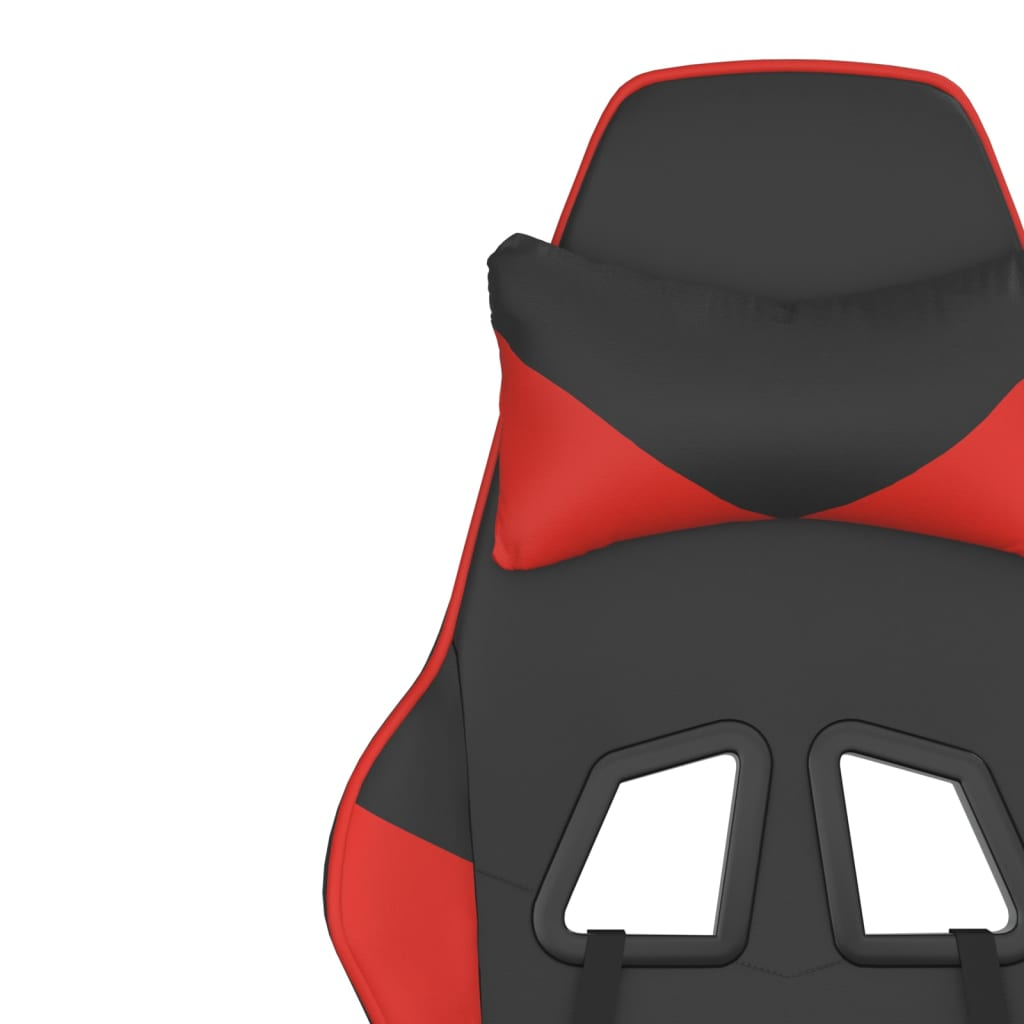 vidaXL Gaming Chair with Footrest Black and Red Faux Leather