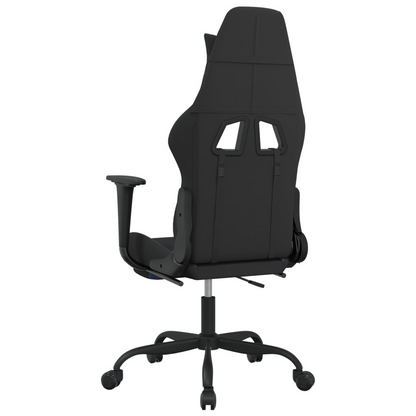 vidaXL Gaming Chair with Footrest Black and Blue Fabric