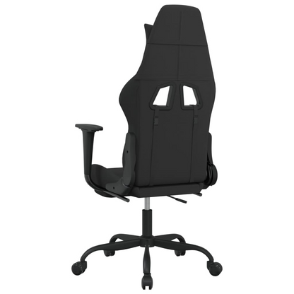 vidaXL Gaming Chair with Footrest Black Fabric