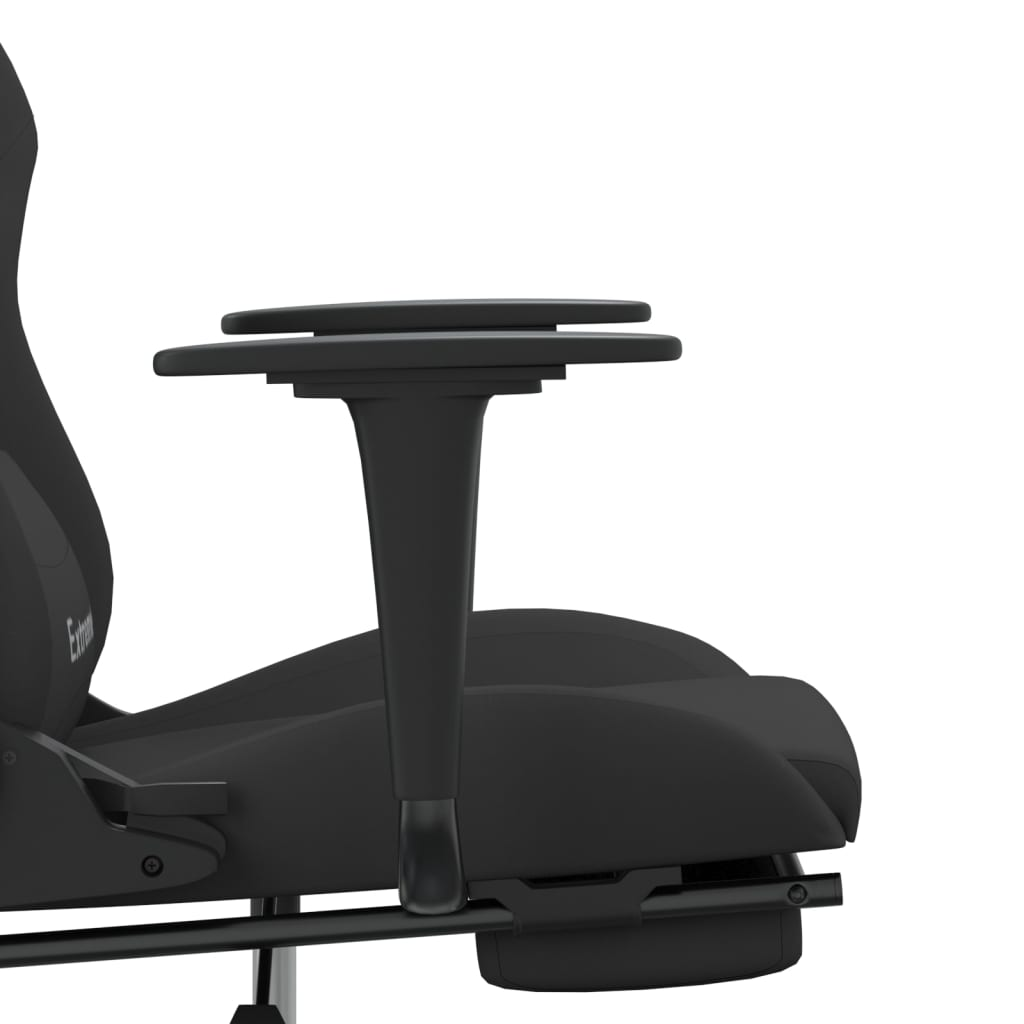 vidaXL Gaming Chair with Footrest Black Fabric