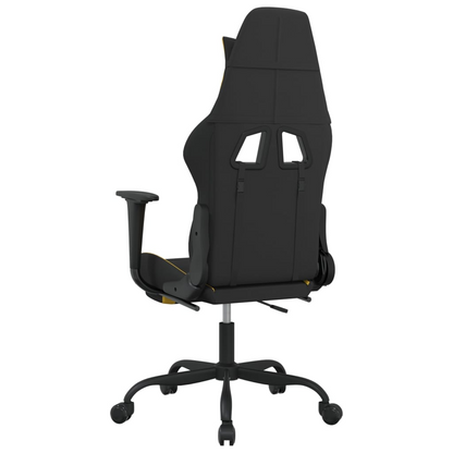 vidaXL Gaming Chair with Footrest Black and Yellow Fabric