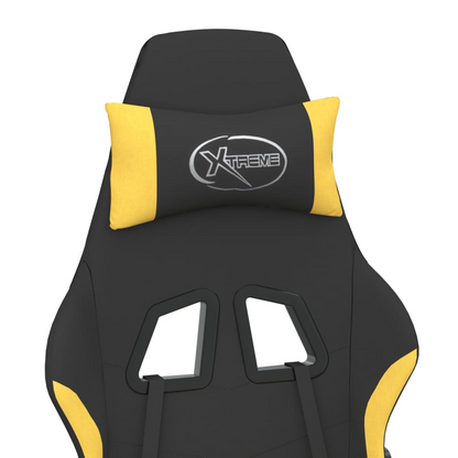 vidaXL Gaming Chair with Footrest Black and Yellow Fabric