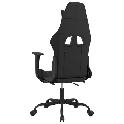 vidaXL Massage Gaming Chair with Footrest Black and Light Gray Fabric