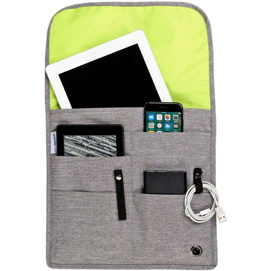 So-Mine Carrying Case Travel Essential - Ash Gray, Lime - 18" Height x 11.8" Width x 0.8" Depth - 1 Each