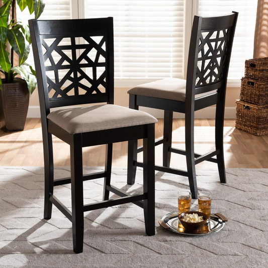 Baxton Studio Devon 2-Piece Counter Height Pub Chair Set