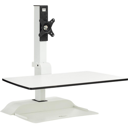 Safco Desktop Sit-Stand Desk Riser - Up to 27" Screen Support - 25 lb Load Capacity - 36" Height x 27.6" Width x 21.9" Depth - Desktop - Steel - White