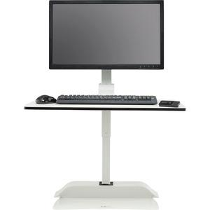 Safco Desktop Sit-Stand Desk Riser - Up to 27" Screen Support - 25 lb Load Capacity - 36" Height x 27.6" Width x 21.9" Depth - Desktop - Steel - White