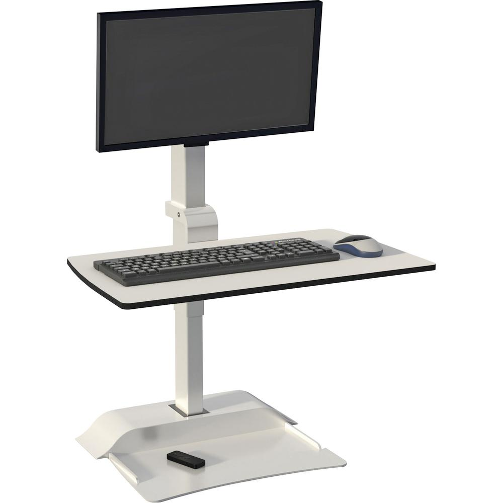 Safco Desktop Sit-Stand Desk Riser - Up to 27" Screen Support - 25 lb Load Capacity - 36" Height x 27.6" Width x 21.9" Depth - Desktop - Steel - White