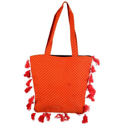 Handmade Banjara Shoulder Bag Cotton Orange & Maroon