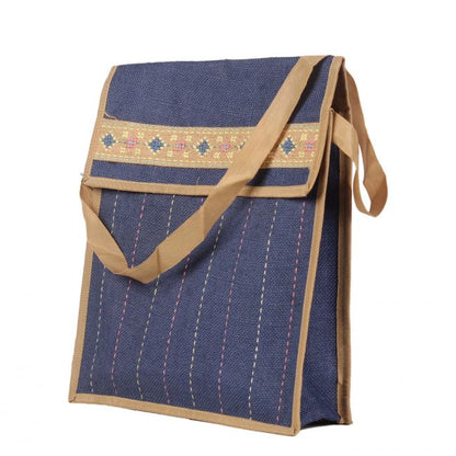 Handmade Jute Crossbody Bag Blue