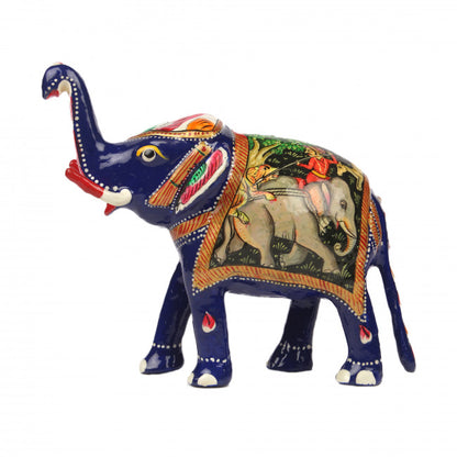 Metal Meenakari Shikaar Painting Elephant (6 Inches)