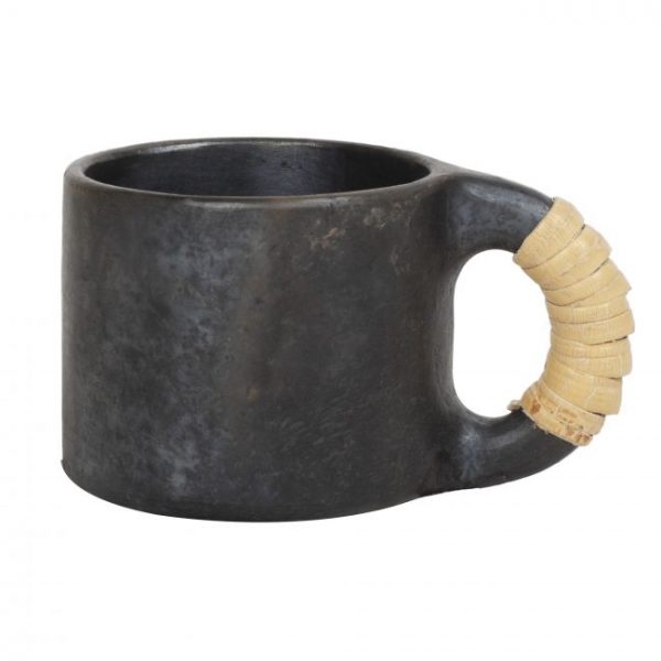 Black Pottery Mug