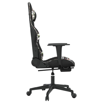 vidaXL Massage Gaming Chair with Footrest Black&Camouflage Faux Leather