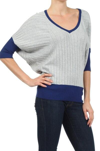 Dolman Two Tone Basic Tunic Top