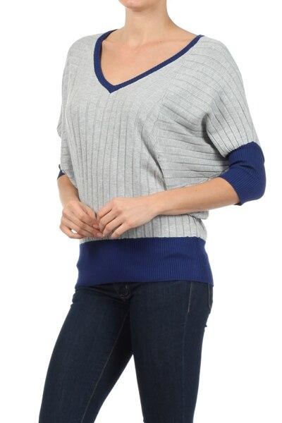 Dolman Two Tone Basic Tunic Top