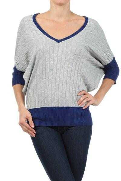 Dolman Two Tone Basic Tunic Top