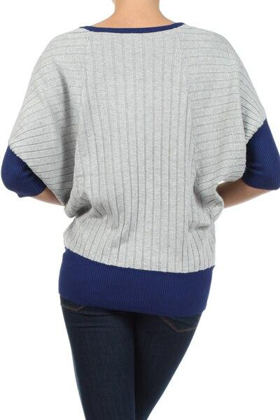 Dolman Two Tone Basic Tunic Top