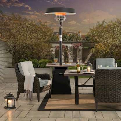 Sunjoy 40,000 BTU Matte Black Steel Frame Outdoor Patio Propane Gas Heater