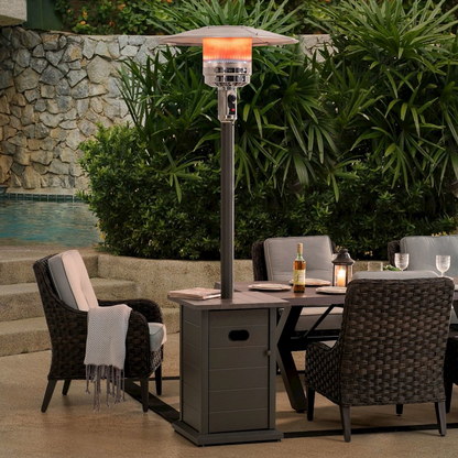 Sunjoy 40,000 BTU Steel Frame Outdoor Patio Propane Gas Heater with Table Top