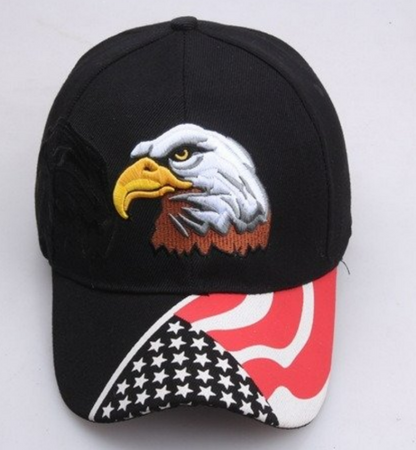 Eagle series embroidered baseball cap-Black