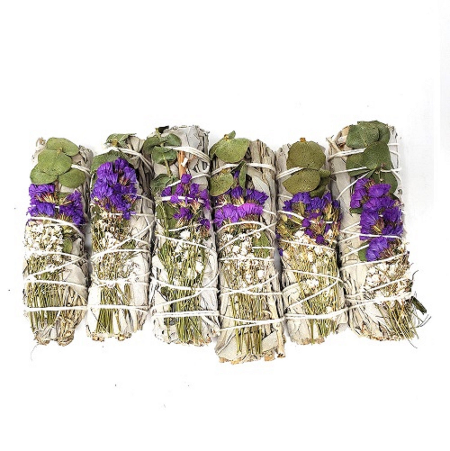 Home fragrance Floral Sage -White Sage, Eucalyptus, Purple Sinuata & Lavender 4"- 1 piece