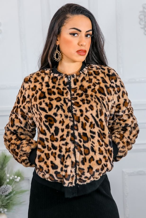 Wild Things Animal Print Bomber Jacket