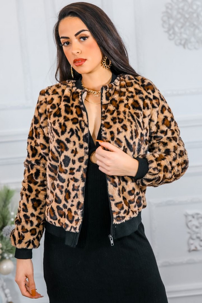 Wild Things Animal Print Bomber Jacket