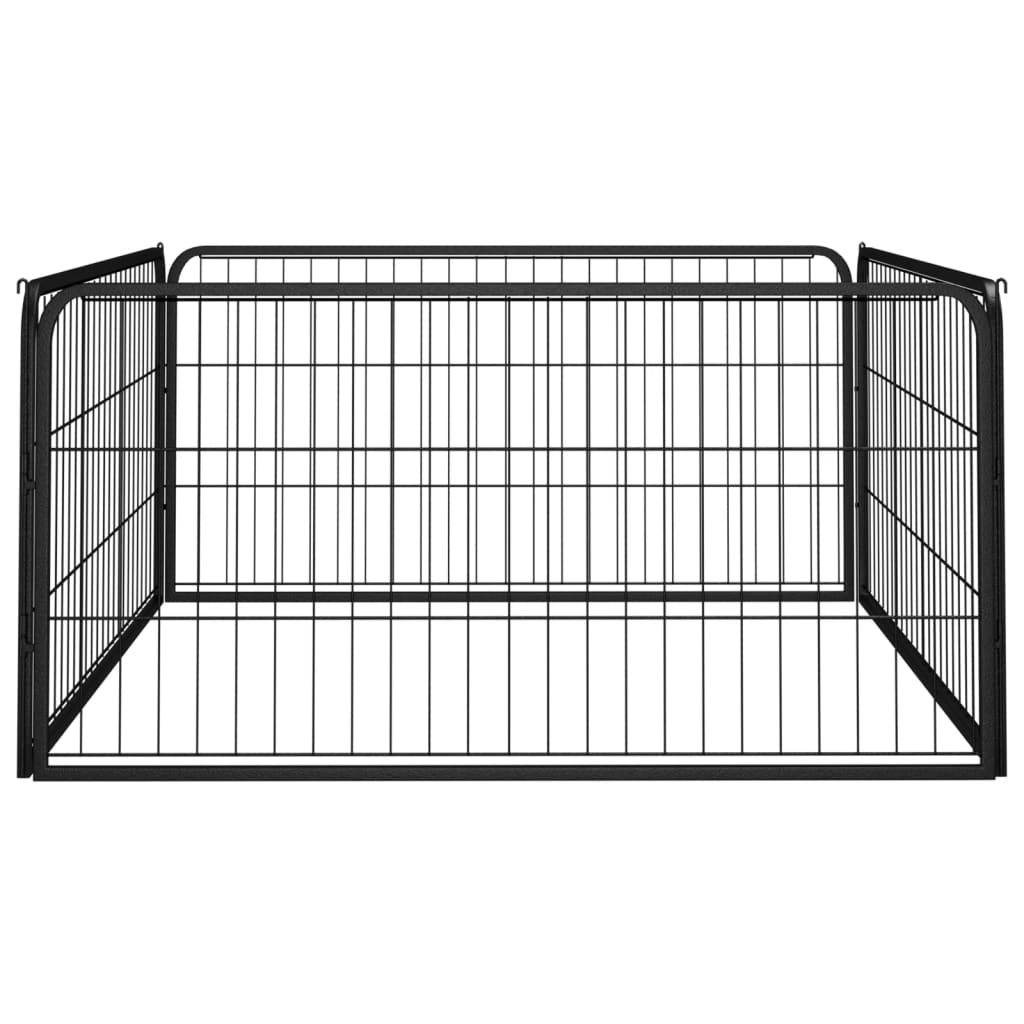 vidaXL Dog Playpen 4 Panels Black 39.4"x19.7" Powder-coated Steel