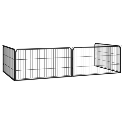 vidaXL Dog Playpen 4 Panels Black 39.4"x19.7" Powder-coated Steel