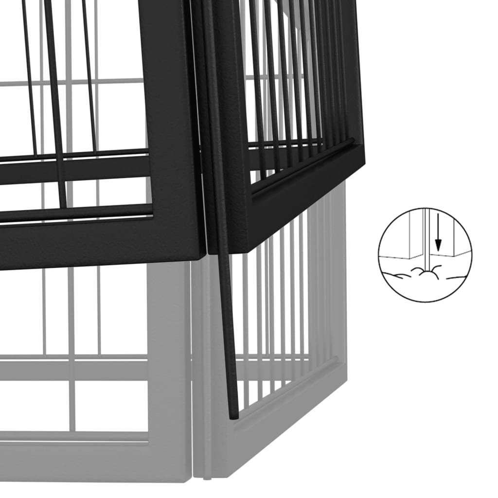 vidaXL Dog Playpen 4 Panels Black 39.4"x19.7" Powder-coated Steel