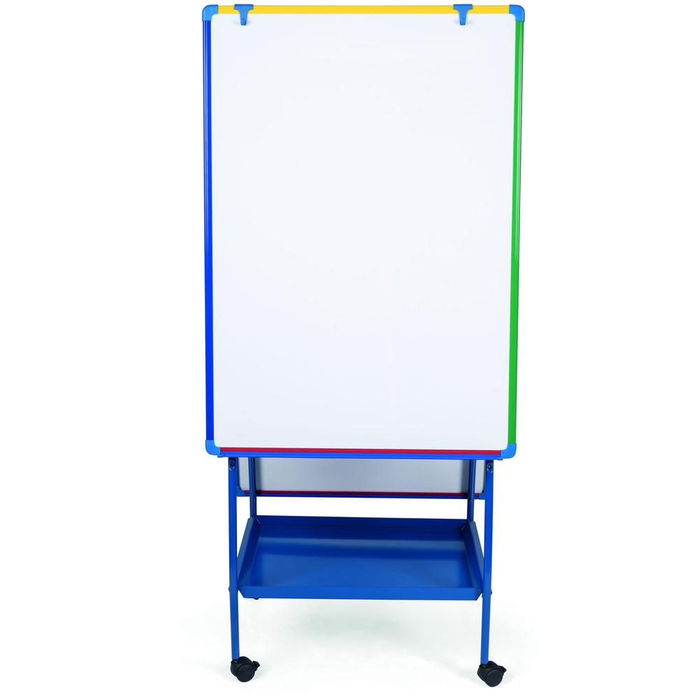 Bi-office Magnetic AdjustableDoublee-sided Easel - White Surface - Rectangle - Assembly Required - 1 Each