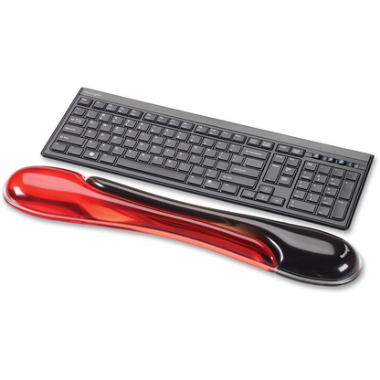 Kensington Duo Gel Wave Keyboard Wrist Rest - 18.88" x 3.50" Dimension - Red, Black - Gel - Slip Resistant - 1 Pack