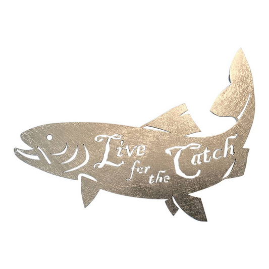 "Live for the Catch" Steel Magnet