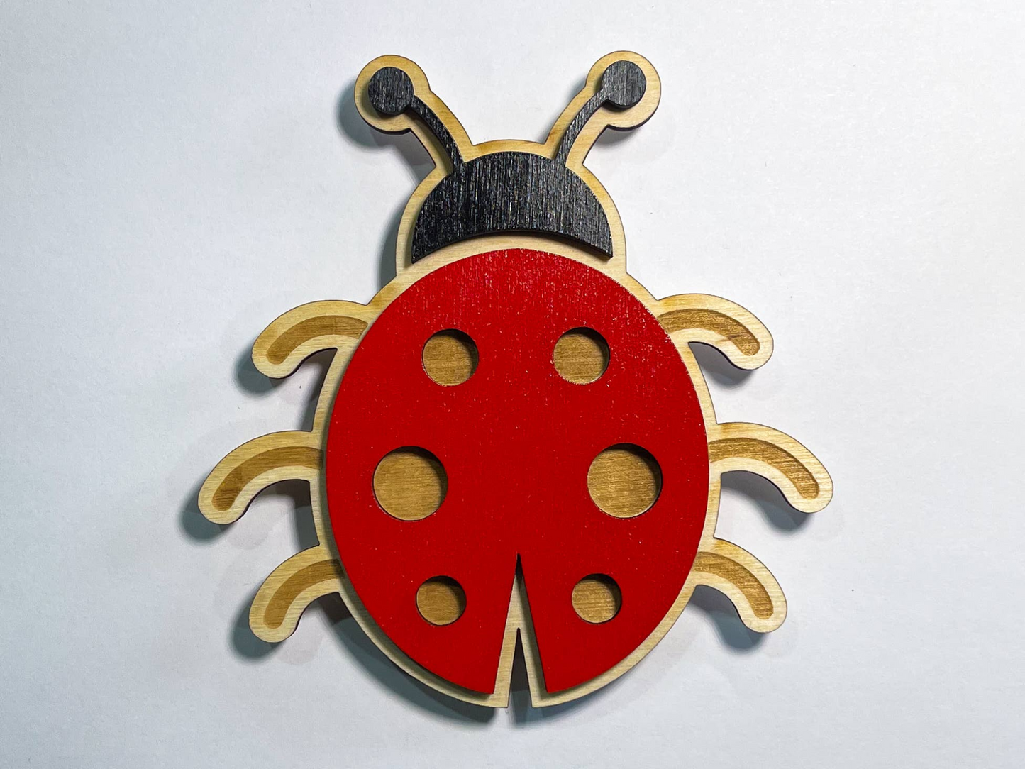 Ladybug 3D Wood Magnet