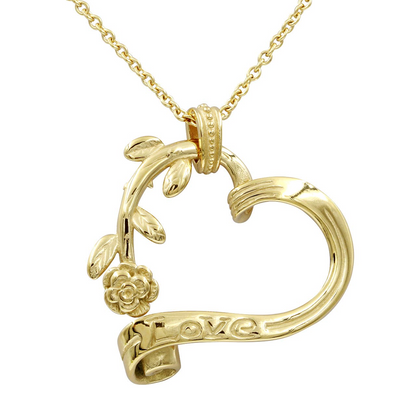 Gold Plated Stainless Steel Garden Heart Necklace