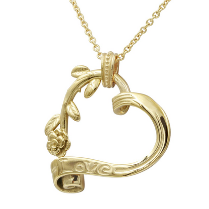 Gold Plated Stainless Steel Garden Heart Necklace