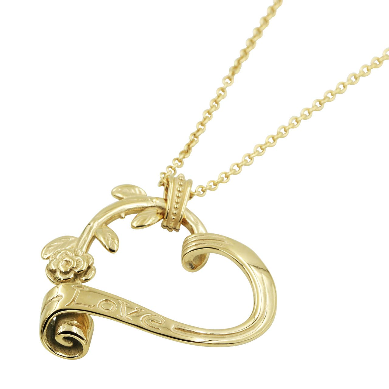 Gold Plated Stainless Steel Garden Heart Necklace