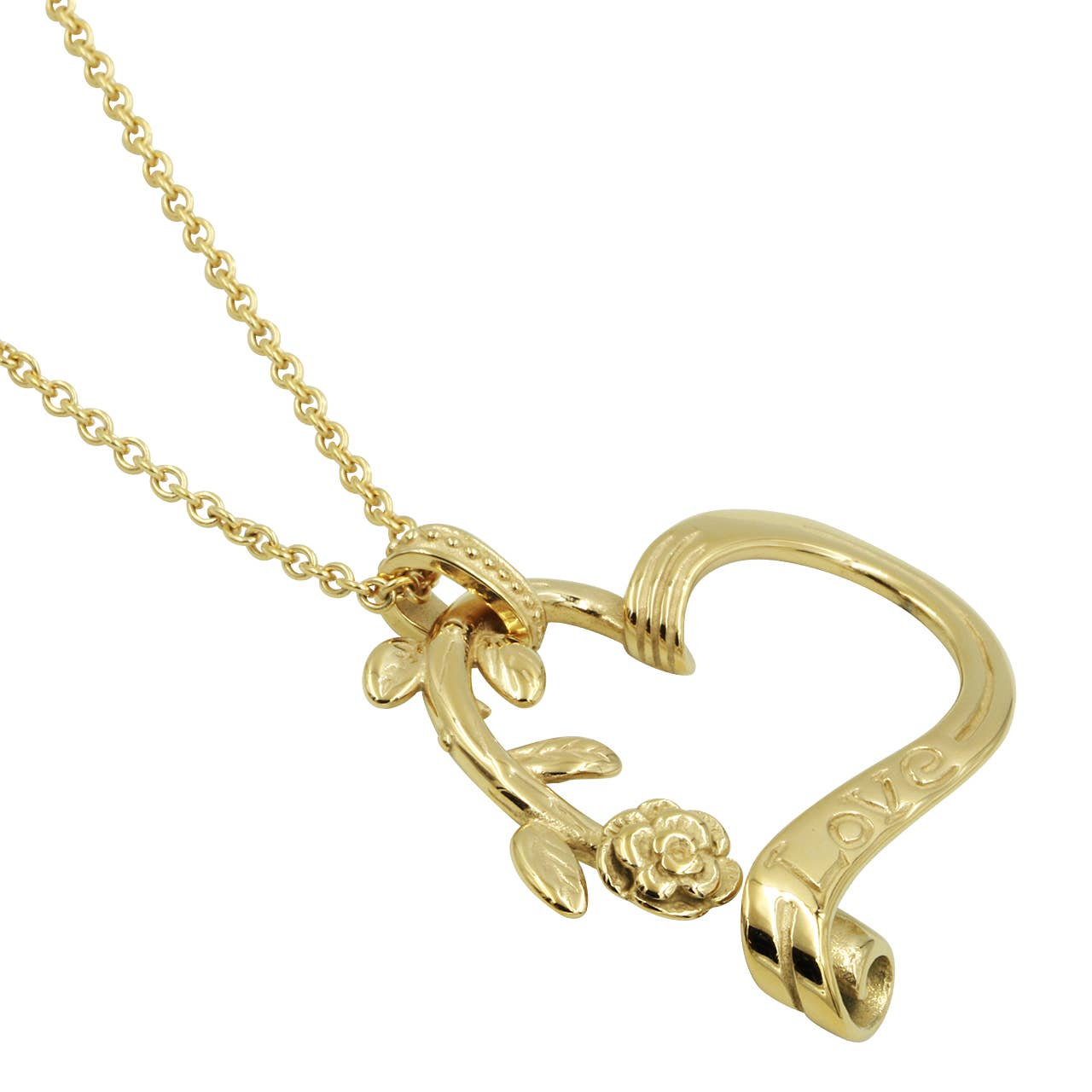 Gold Plated Stainless Steel Garden Heart Necklace