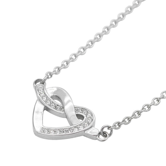 Glimmering Heart Knot Necklace