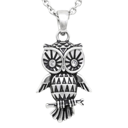 Controse Sparkly-Eyed Owl Necklace