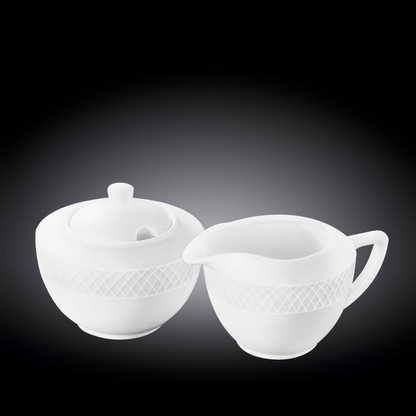 White Sugar Bowl 11 Oz & Creamer