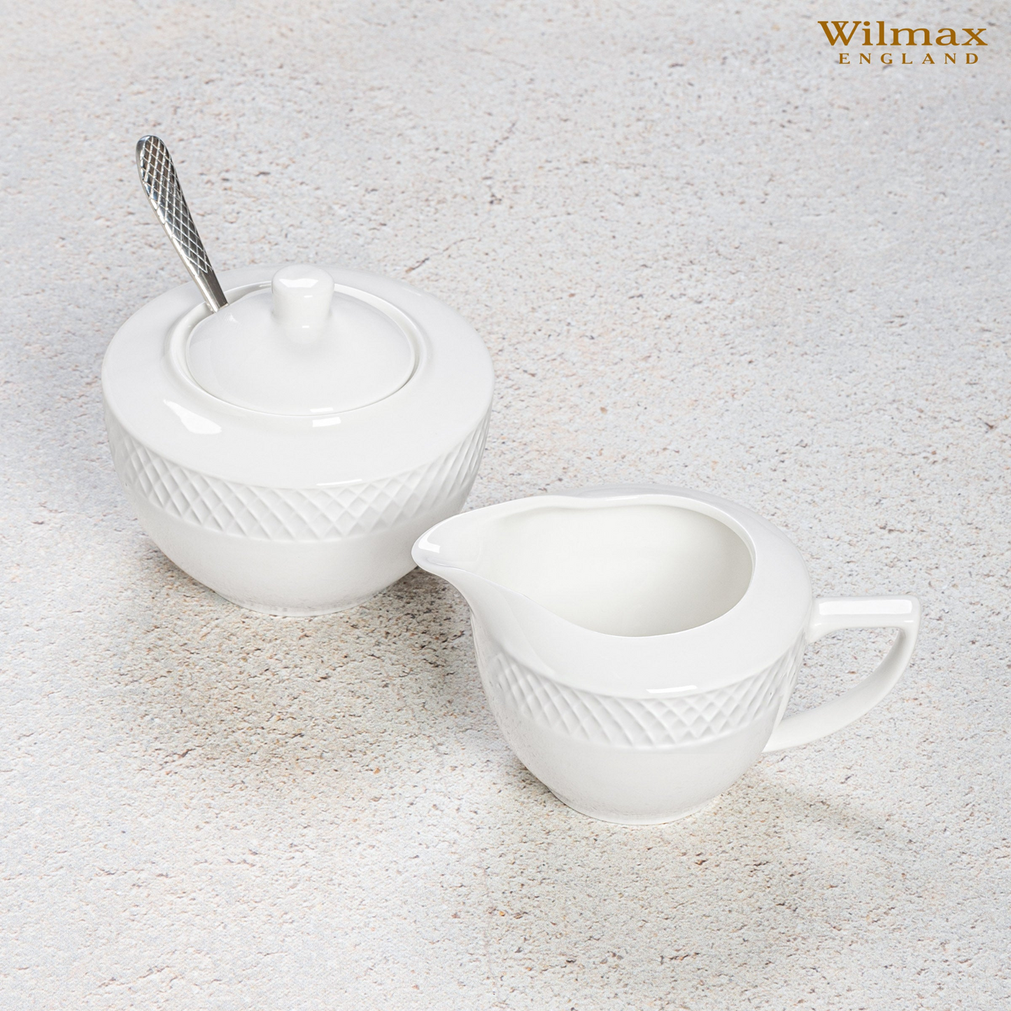 White Sugar Bowl 11 Oz & Creamer